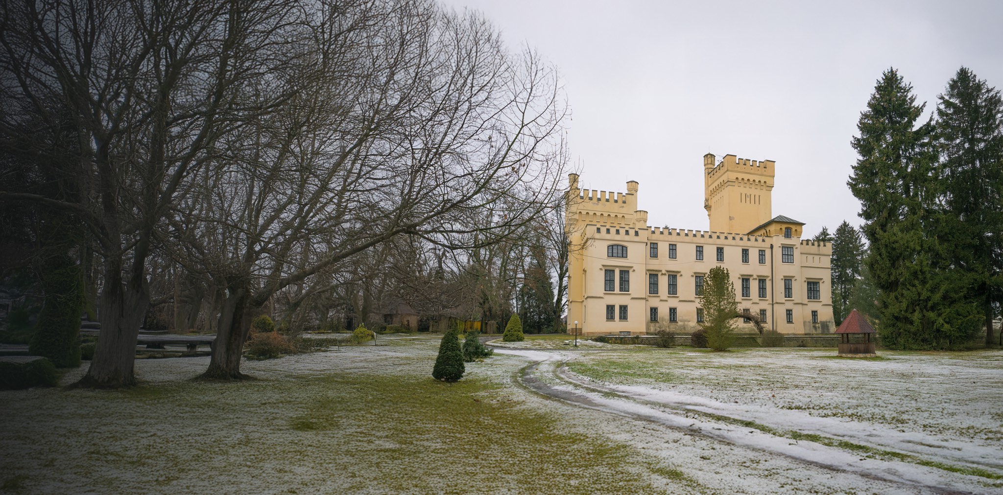 Zámek ve Skřivanech — nemovitostní fotografie a video